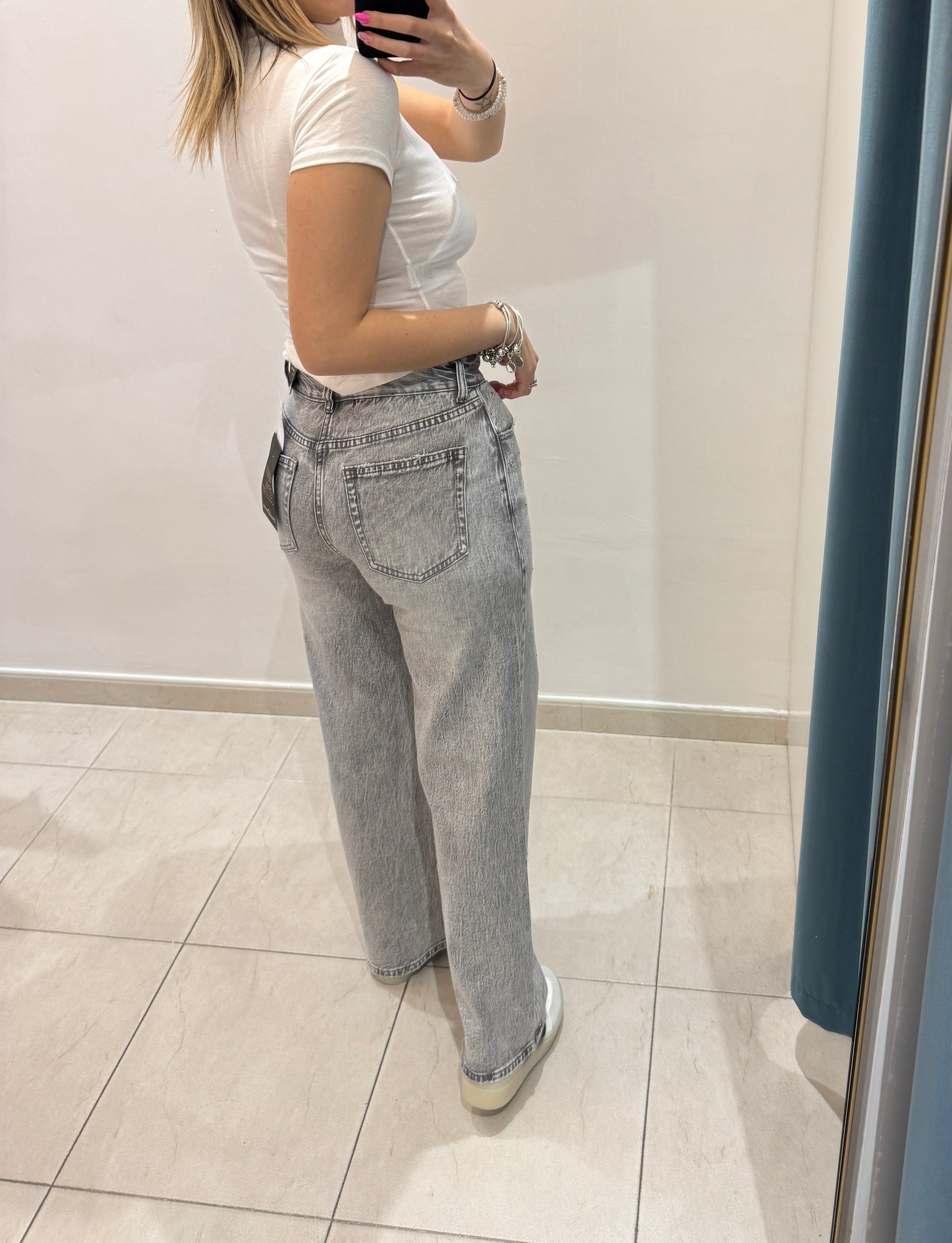 Jeans grigio Swarovski